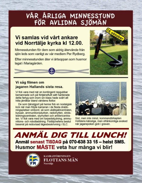 Minnesstund vid Norrtälje kyrka
